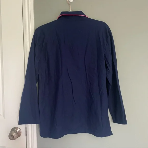 J. Crew Flannel Pajama Set Pink and Navy - Picture 3 of 15